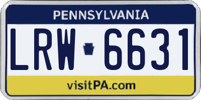 PA license plate LRW6631