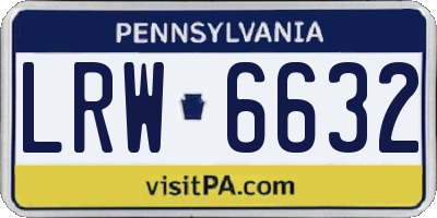 PA license plate LRW6632