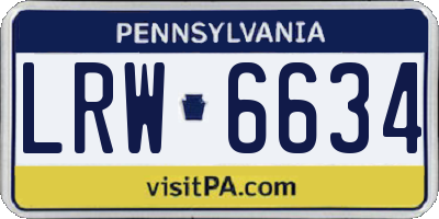 PA license plate LRW6634