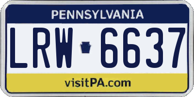 PA license plate LRW6637