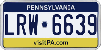 PA license plate LRW6639