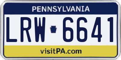 PA license plate LRW6641