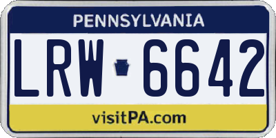 PA license plate LRW6642