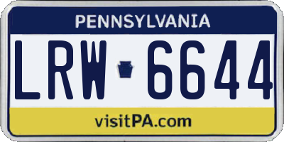 PA license plate LRW6644
