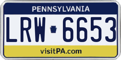 PA license plate LRW6653