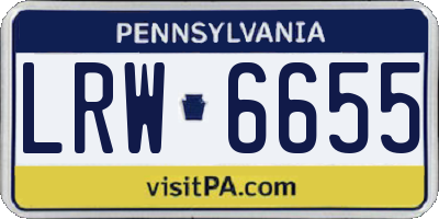 PA license plate LRW6655