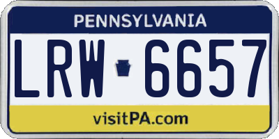 PA license plate LRW6657