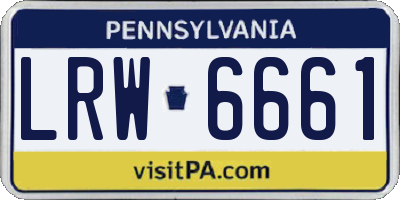 PA license plate LRW6661