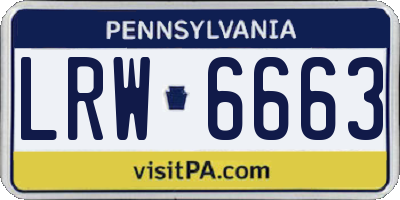 PA license plate LRW6663