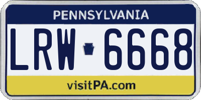 PA license plate LRW6668