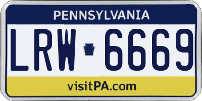 PA license plate LRW6669