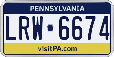 PA license plate LRW6674