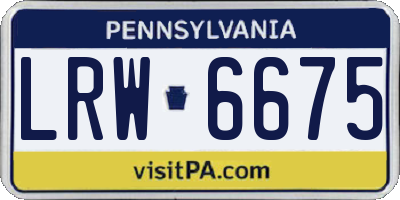 PA license plate LRW6675