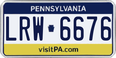 PA license plate LRW6676