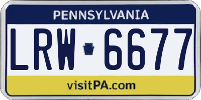 PA license plate LRW6677
