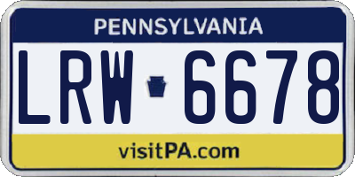 PA license plate LRW6678