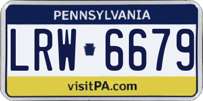 PA license plate LRW6679