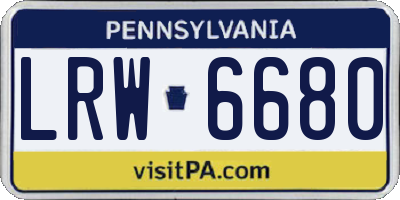 PA license plate LRW6680