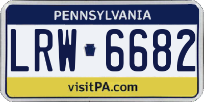 PA license plate LRW6682