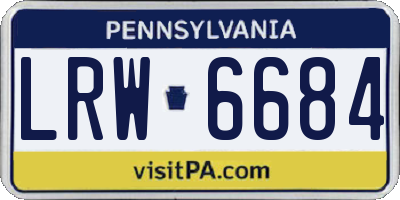 PA license plate LRW6684