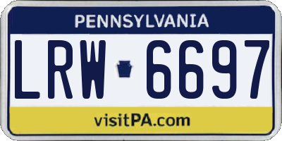 PA license plate LRW6697