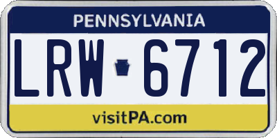 PA license plate LRW6712