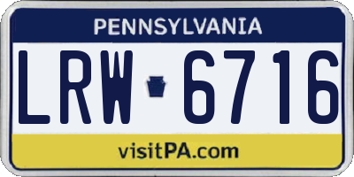 PA license plate LRW6716
