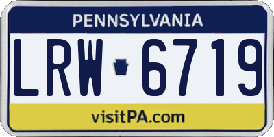 PA license plate LRW6719