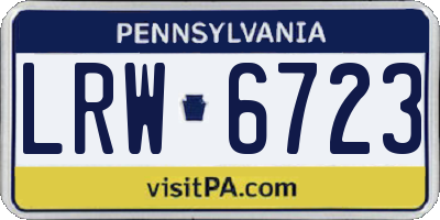PA license plate LRW6723