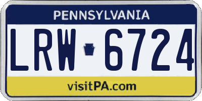 PA license plate LRW6724