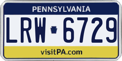 PA license plate LRW6729