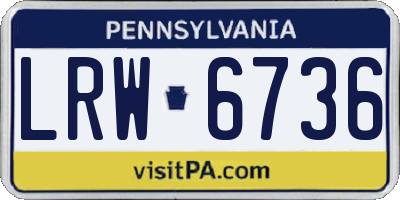 PA license plate LRW6736