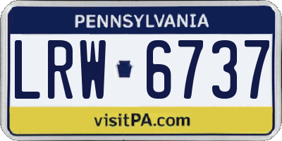 PA license plate LRW6737