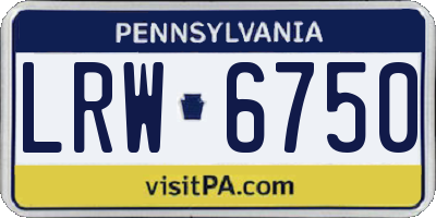 PA license plate LRW6750