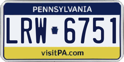 PA license plate LRW6751
