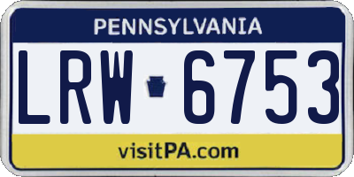 PA license plate LRW6753