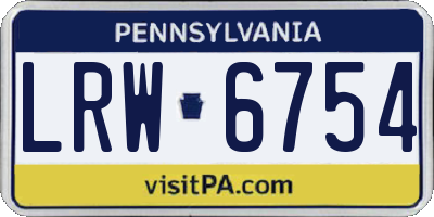 PA license plate LRW6754