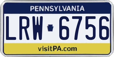 PA license plate LRW6756