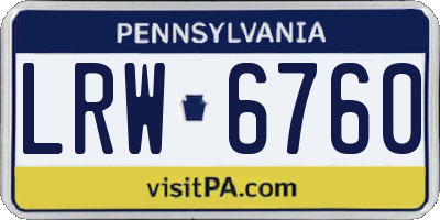PA license plate LRW6760