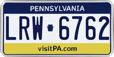 PA license plate LRW6762