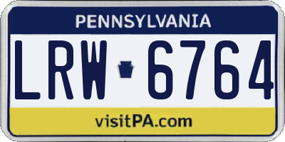 PA license plate LRW6764