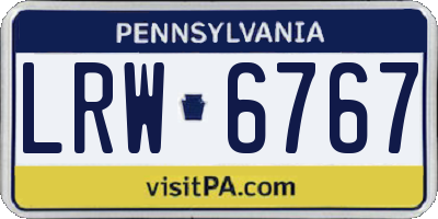 PA license plate LRW6767