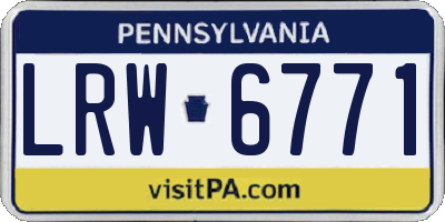 PA license plate LRW6771