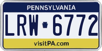 PA license plate LRW6772
