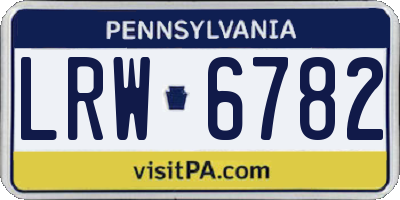 PA license plate LRW6782