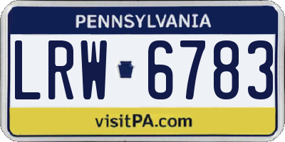 PA license plate LRW6783