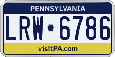 PA license plate LRW6786