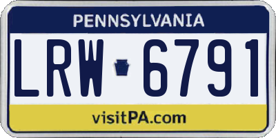 PA license plate LRW6791