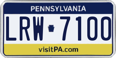 PA license plate LRW7100