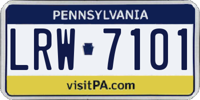 PA license plate LRW7101